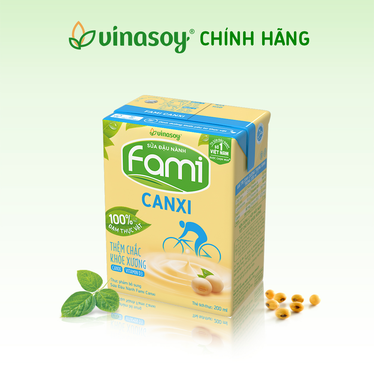 Thùng sữa đậu nành Fami Canxi có đường (40 bịch x 200ml)