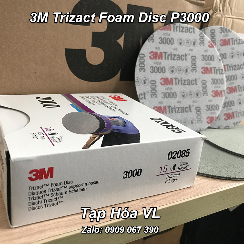 [1 Tờ] Giấy nhám đánh bóng siêu mịn 02085 - 3M Trizact Foam Disc P3