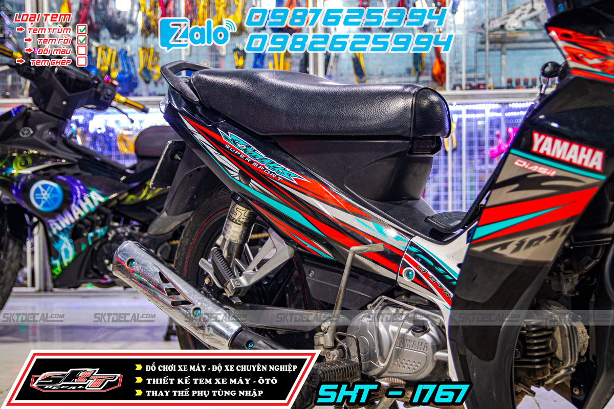 tem rời xe sirius đỏ đen
