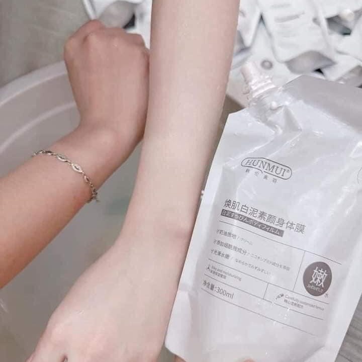 Kem Ủ Trắng - Tắm Trắng HUNMUI dưỡng trắng da toàn thân nâng tông da 300ML