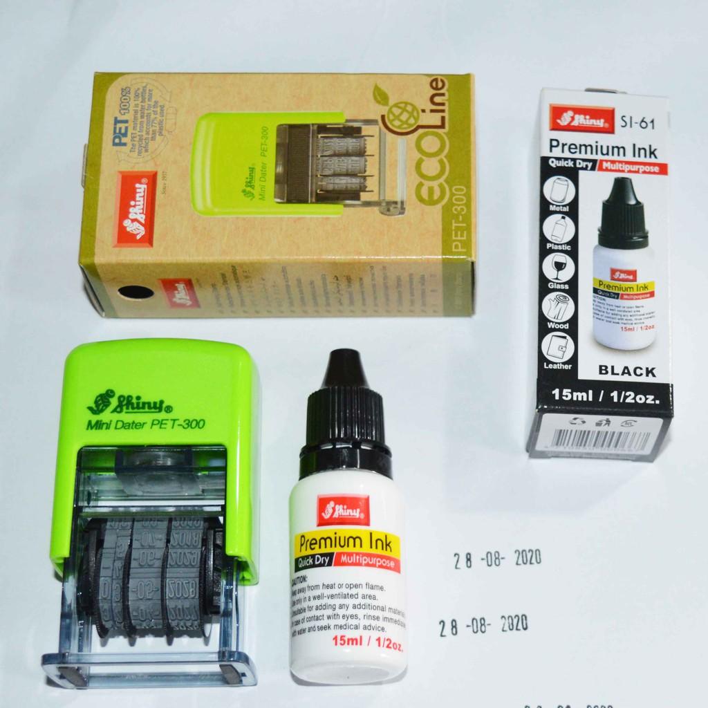 Con dấu đóng ngày tháng năm (date) Shiny PET-300 chuyên dụng + mực chuyên dụng