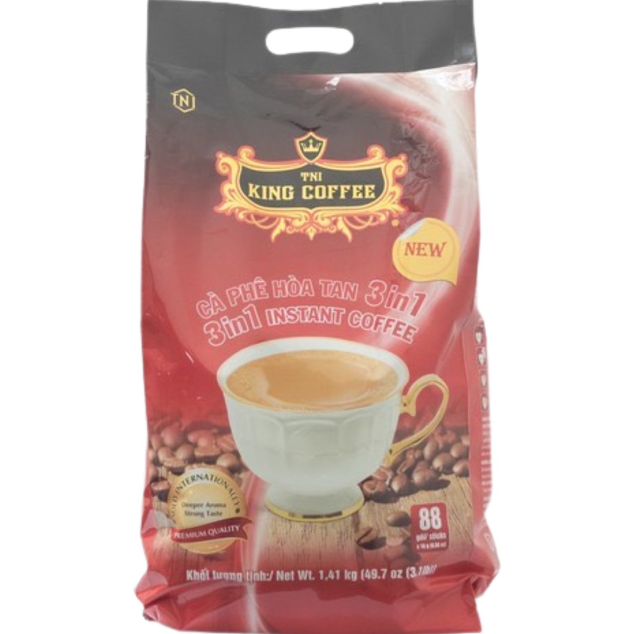 Cà Phê Sữa KING COFFEE - Túi 88 gói Cafe ít Sữa - Ngon Hơn Khi Uống Nóng