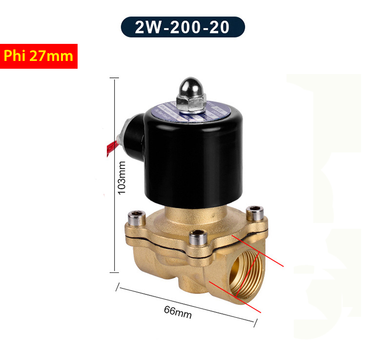 Van điện từ phi 27mm đóng mở nước bằng điện 220v