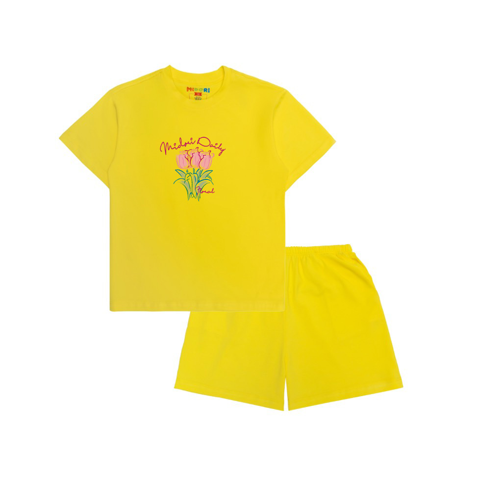 Bộ Quần áo thun cotton ngắn tay DAISY cho bé trai, bé gái mùa hè size đại trẻ em 2, 3, 5, 6, 8, 10 tuổi MI MIDORI