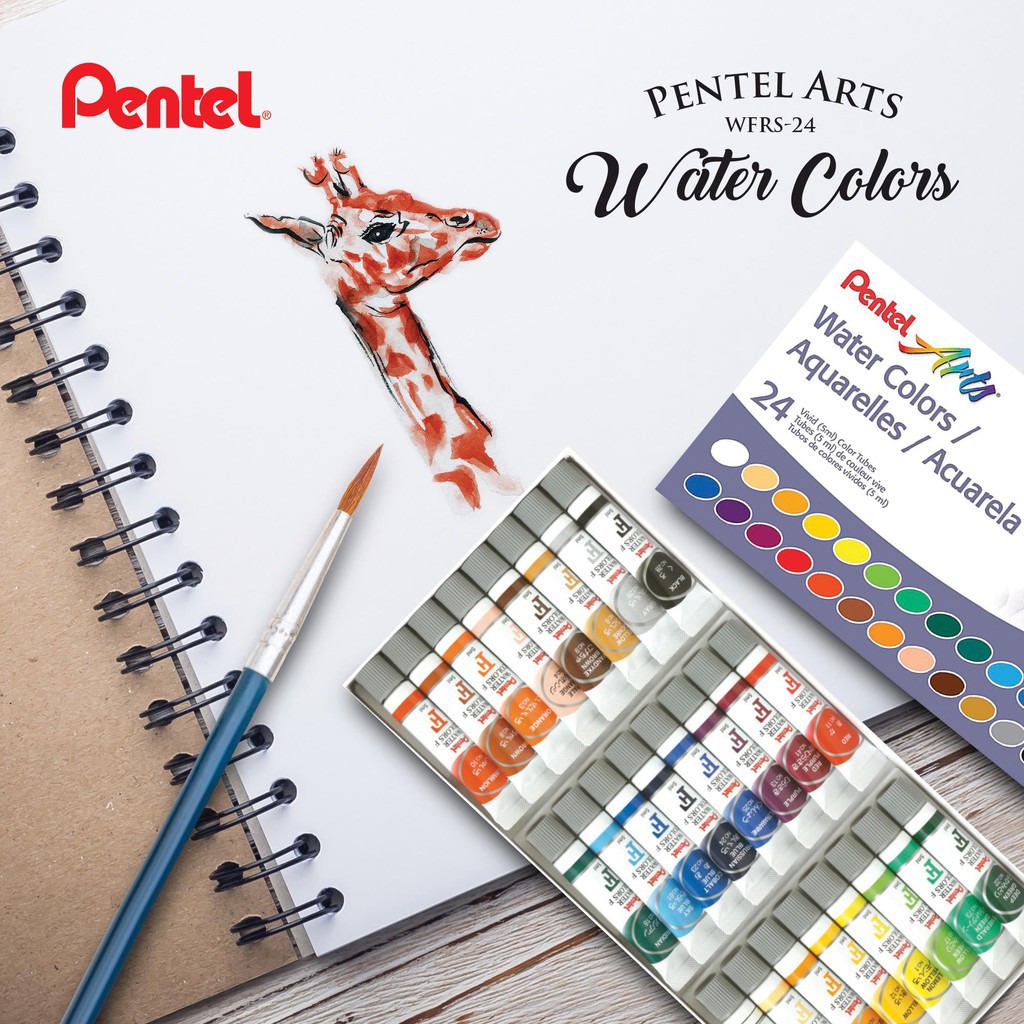 [Rẻ] Màu Nước Pentel 12/15/18/24 Màu - 5Ml/ Tuýp ( 100% Hàng )