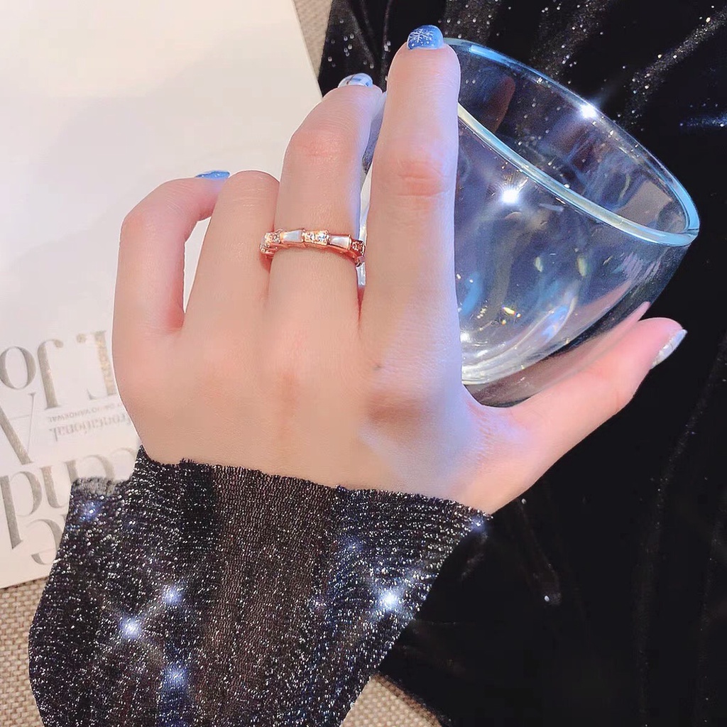 Nhẫn cặp đôi LAMY Stone Inlaid Rose Gold Ring 8047 & 8021