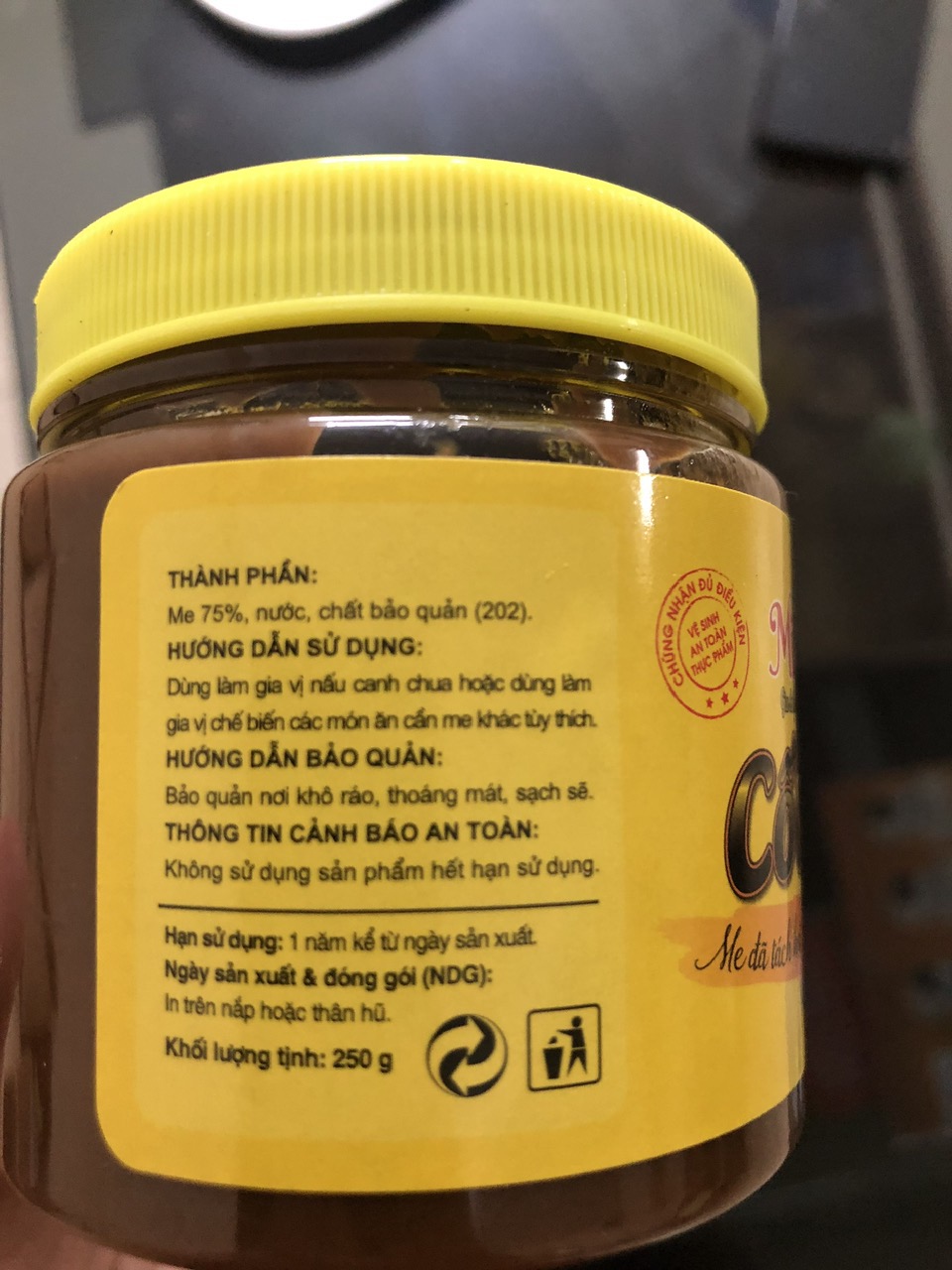 Cốt me tách hạt Mikiri hũ 250gr