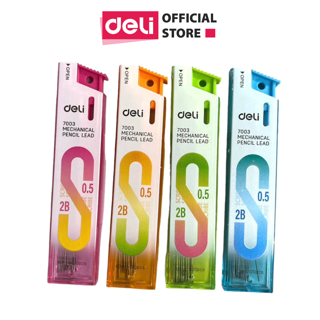 Ruột bút chì kim 0.5mm 0.7mm Deli, ngòi chì kim, lõi chì bấm nhỏ gọn tiện lợi phù hợp cho học sinh, văn phòng - E7003/E7004