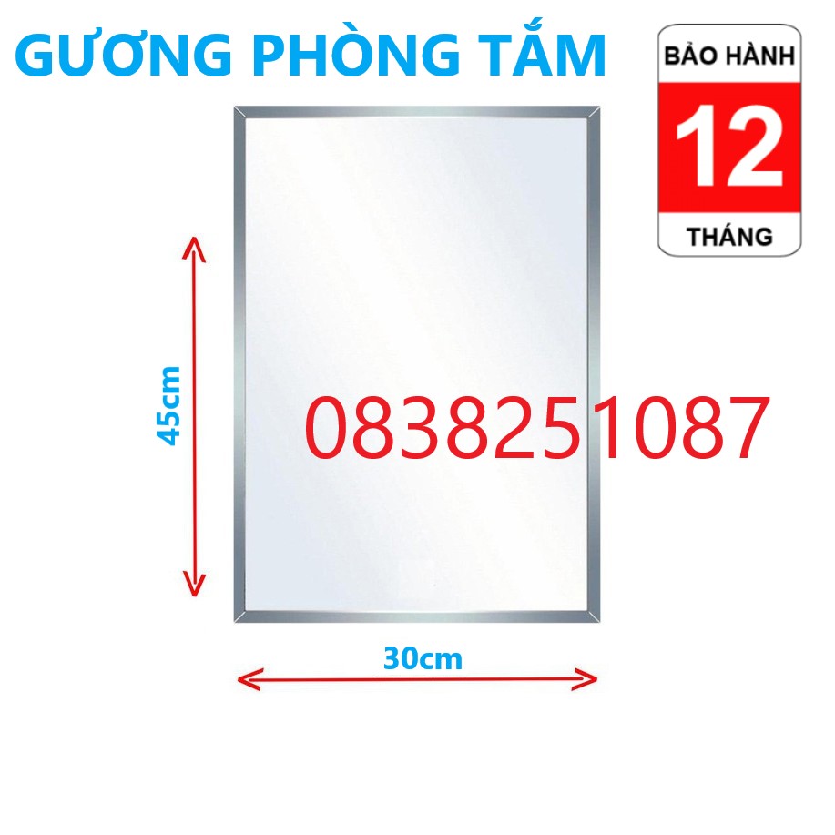 [HCM]Gương phòng tắm cao cấp 30 x 45 ( kiếng cường lực 5mm ) 104A