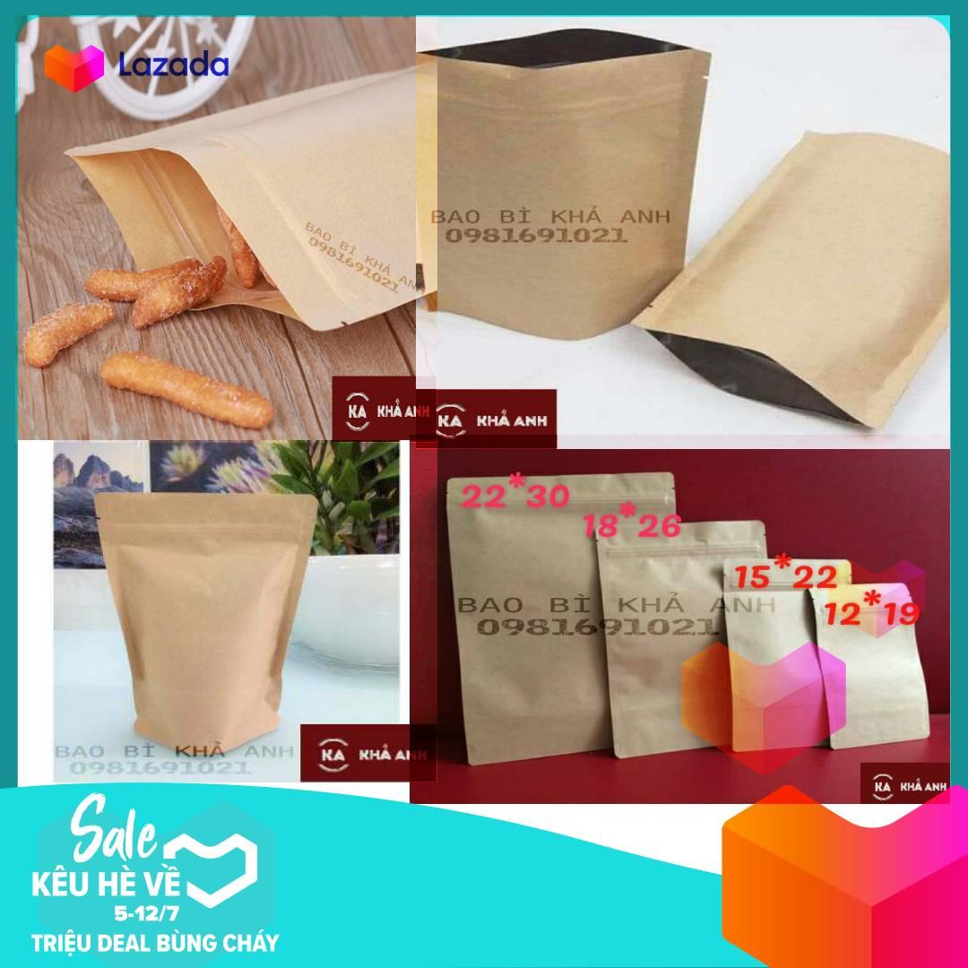 TÚI ZIP GIẤY KRAFT ĐÁY ĐỨNG (ZIPPER)  ( Đựng các loại hạt khô) 1KG