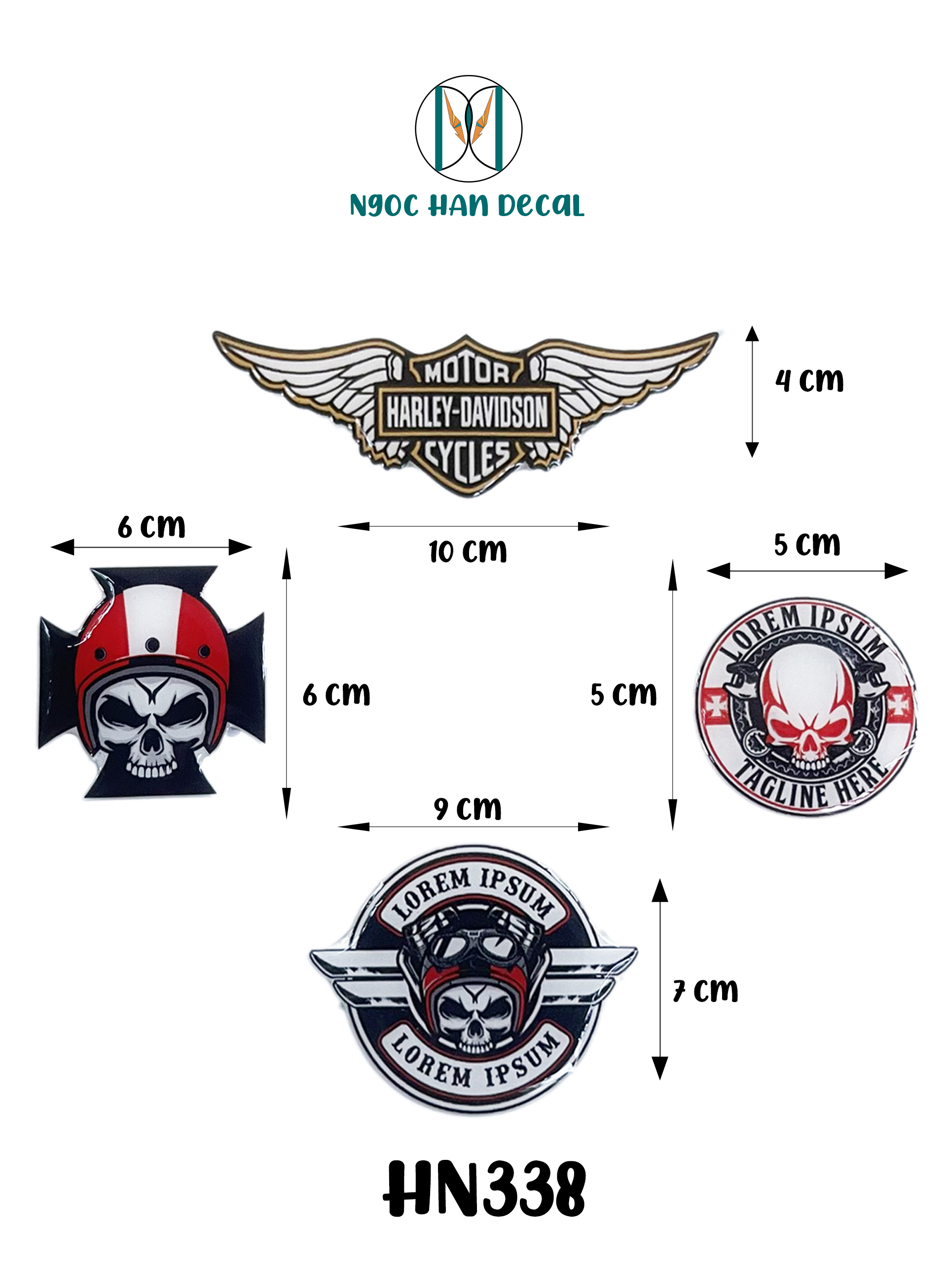 Tem Nổi HARLEY ĐẦU LÂU Siêu Chất