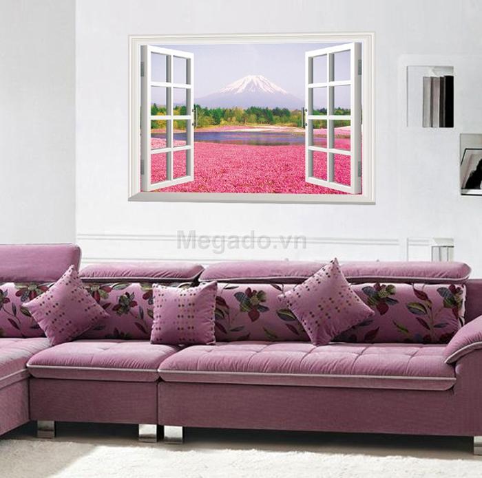 decal dán tường khung cửa sổ trang trí