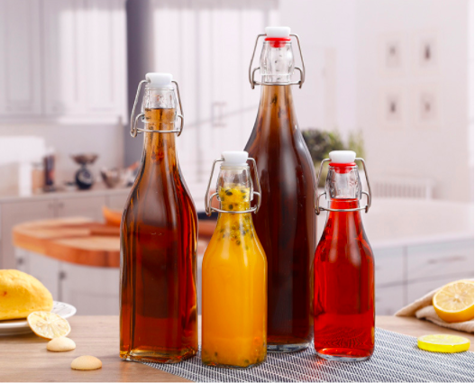 Chai Thuỷ Tinh Tròn Nắp Gài 1000ml. 1 lít