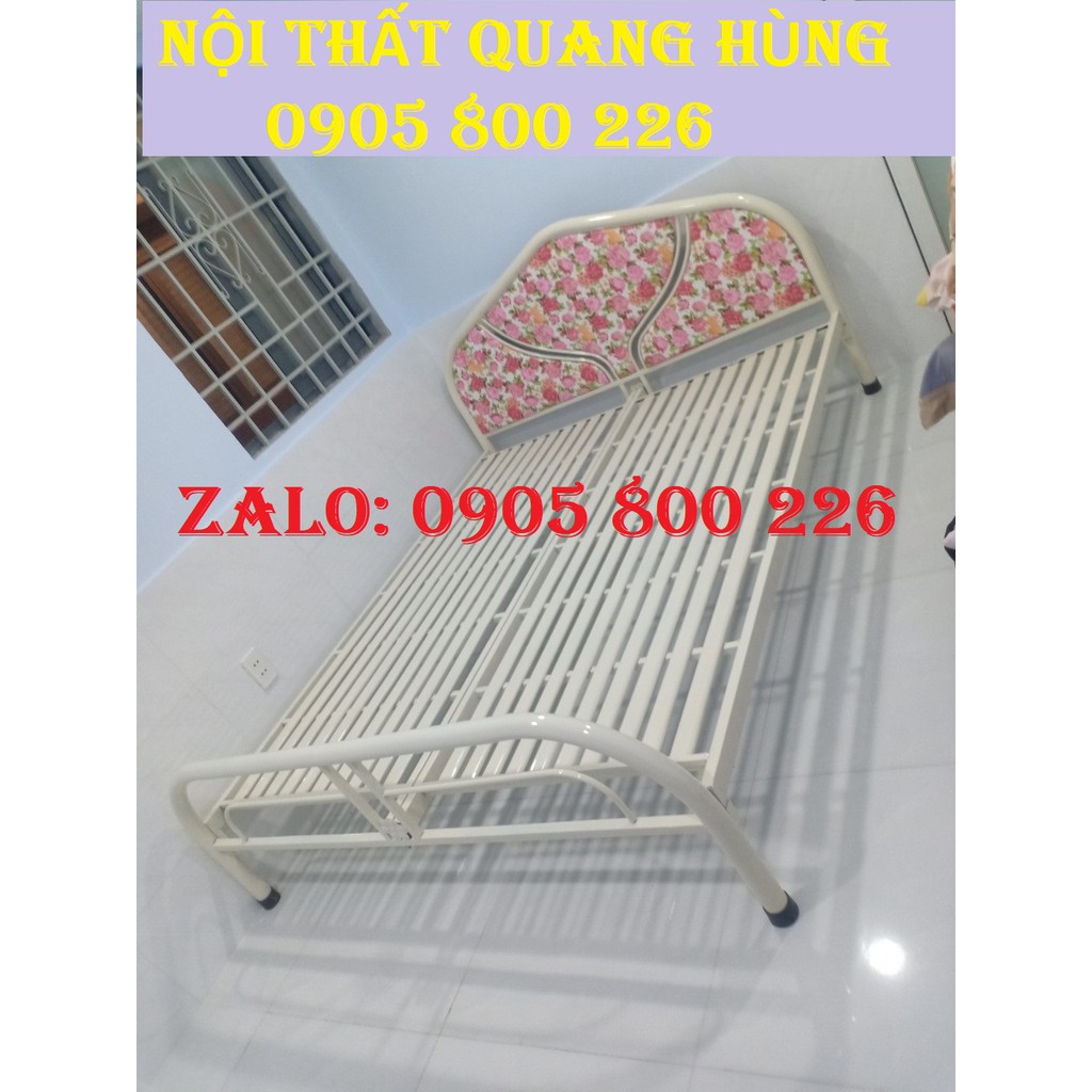 Giường Sắt Ống Tròn Ngang 1M6 Dài 2M