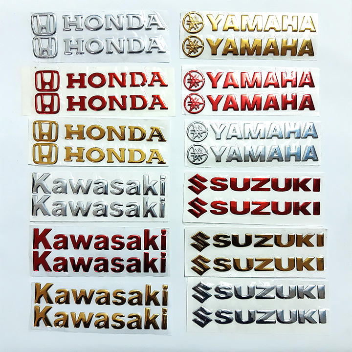 Bộ 2 miếng dán nổi chữ Honda ( Đỏ)