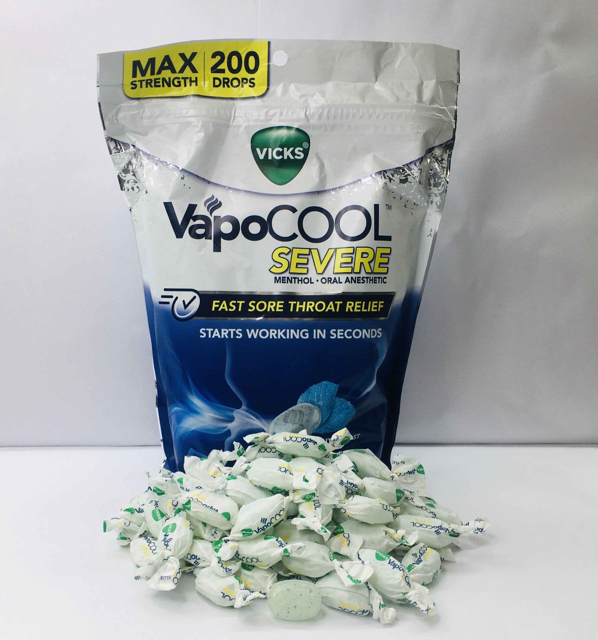 Kẹo ngậm giảm ho bạc hà VapoCool 30 viên của Mỹ-Made in USA
