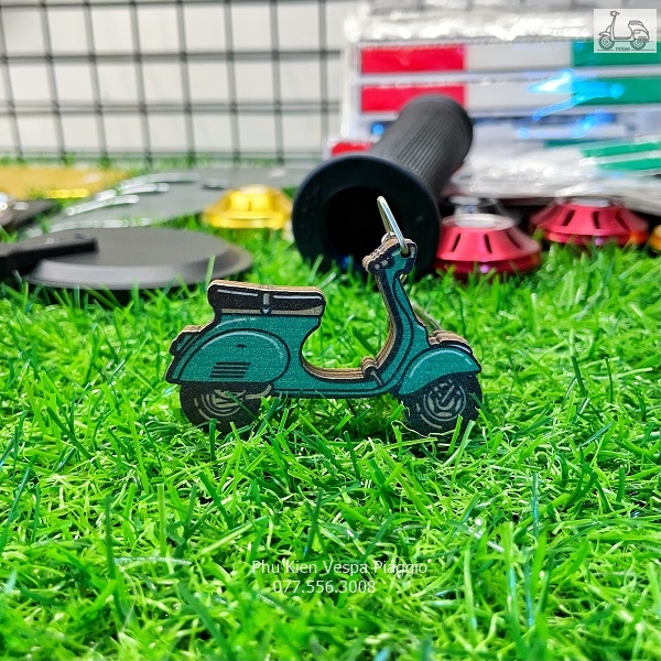 Móc Khóa Vespa 3D 2D Bằng Gỗ Cao Cấp