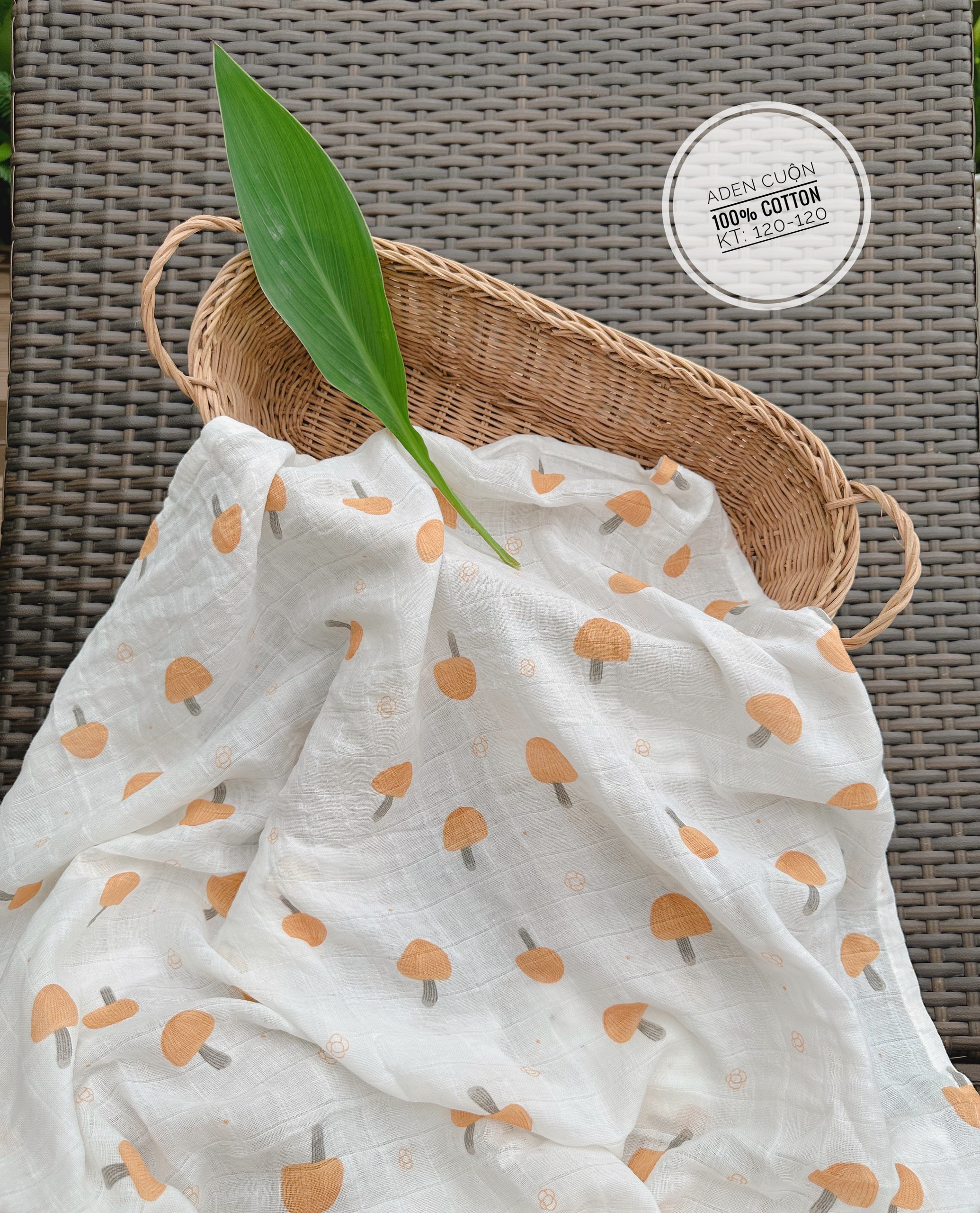 khăn xô tắm Muslin Swaddle Organic cotton