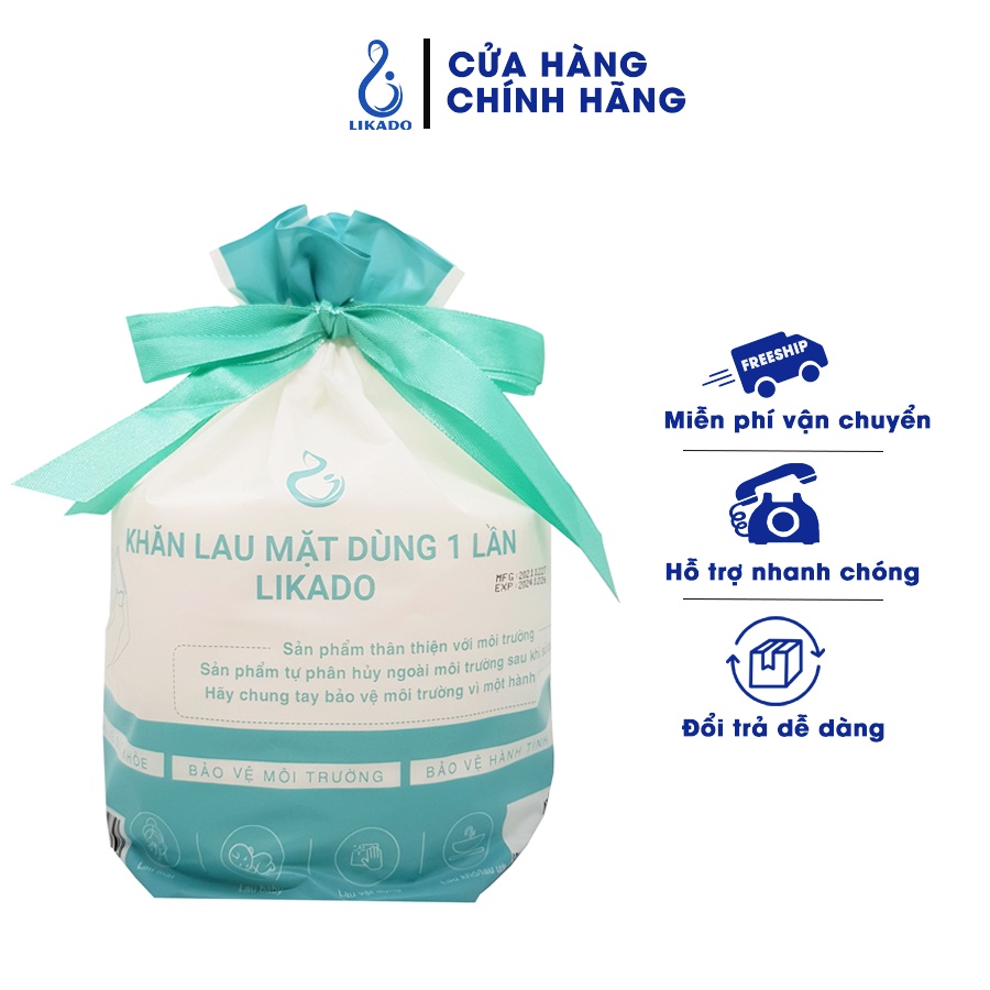 Khăn lau mặt dùng 1 lần likado kích thước (20x20cm) (1 cuộn)(50 tờ)