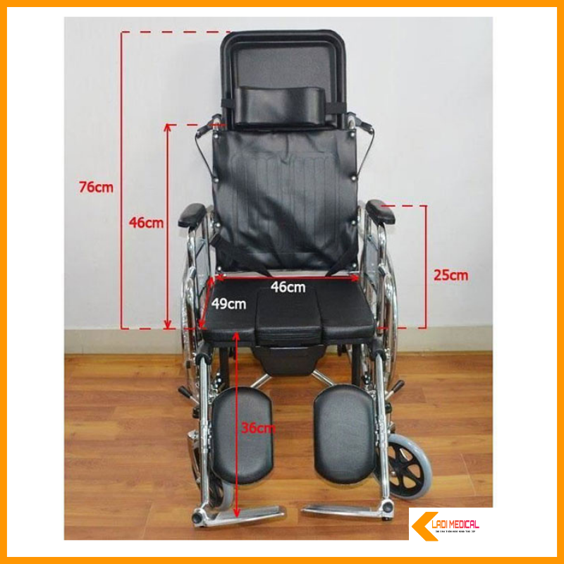 Xe lăn đa năng Lucass X607 (có bô vệ sinh, ngã lưng)