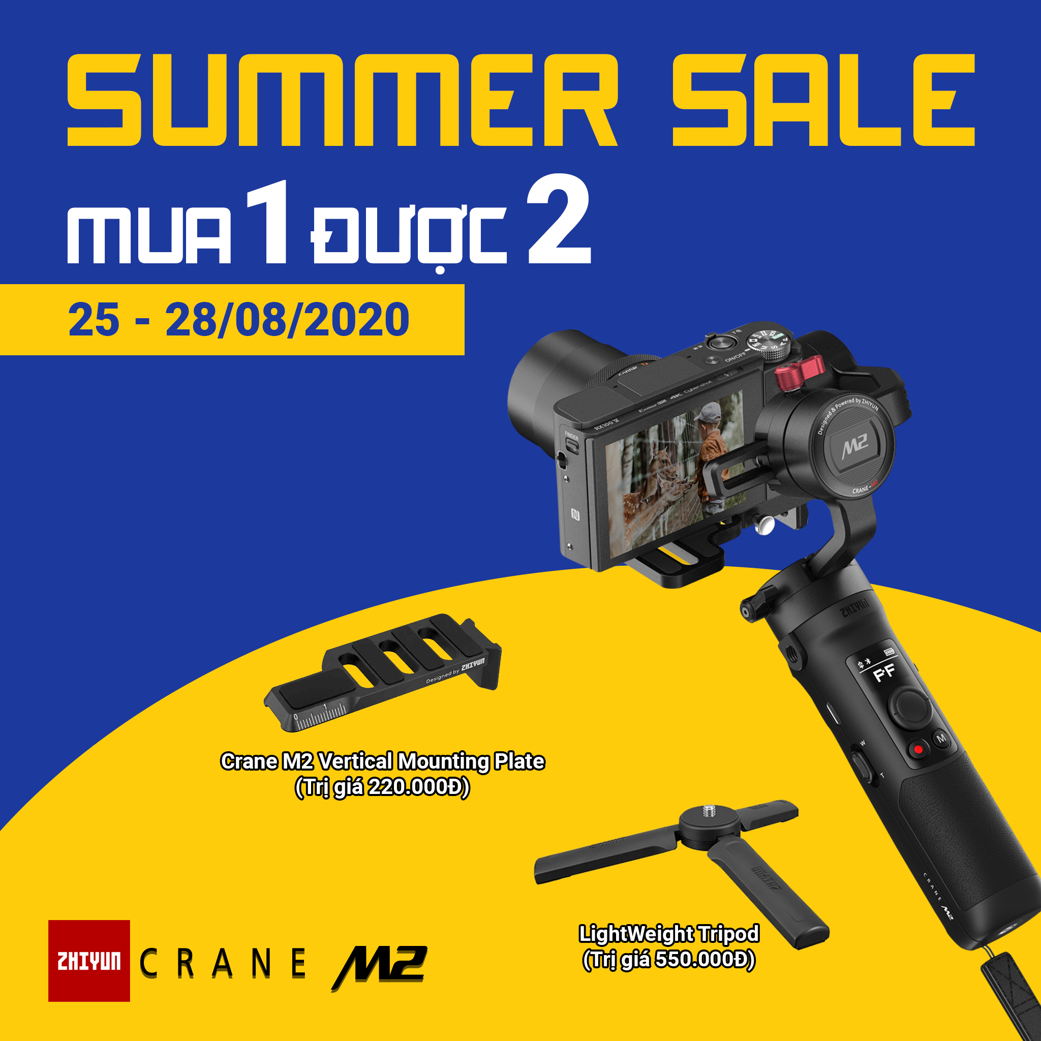 [Trả góp 0%](HOT) Zhiyun Gimbal Crane M2 dành cho Smartphone và Camera Compact