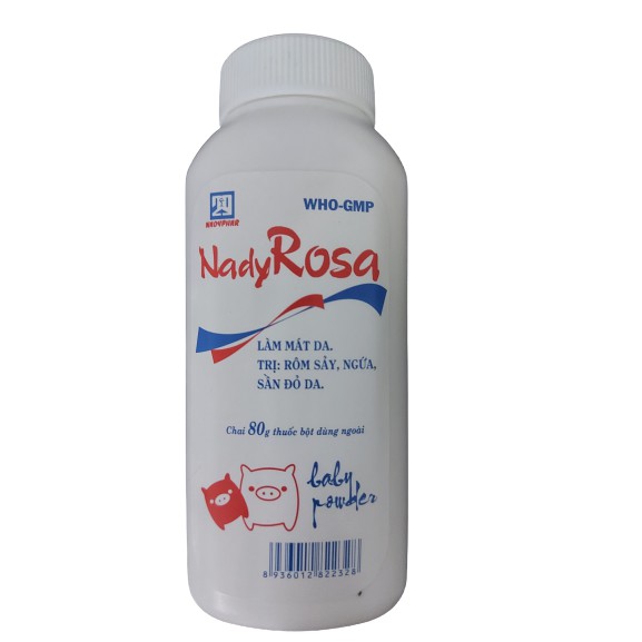 Phấn thoa da Nady Rosa ngừa rôm sảy cho bé chai 80g