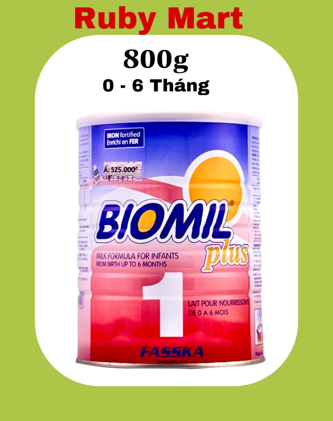 Sữa Biomil Plus 1 Lon 800g trẻ từ 0-6 tháng