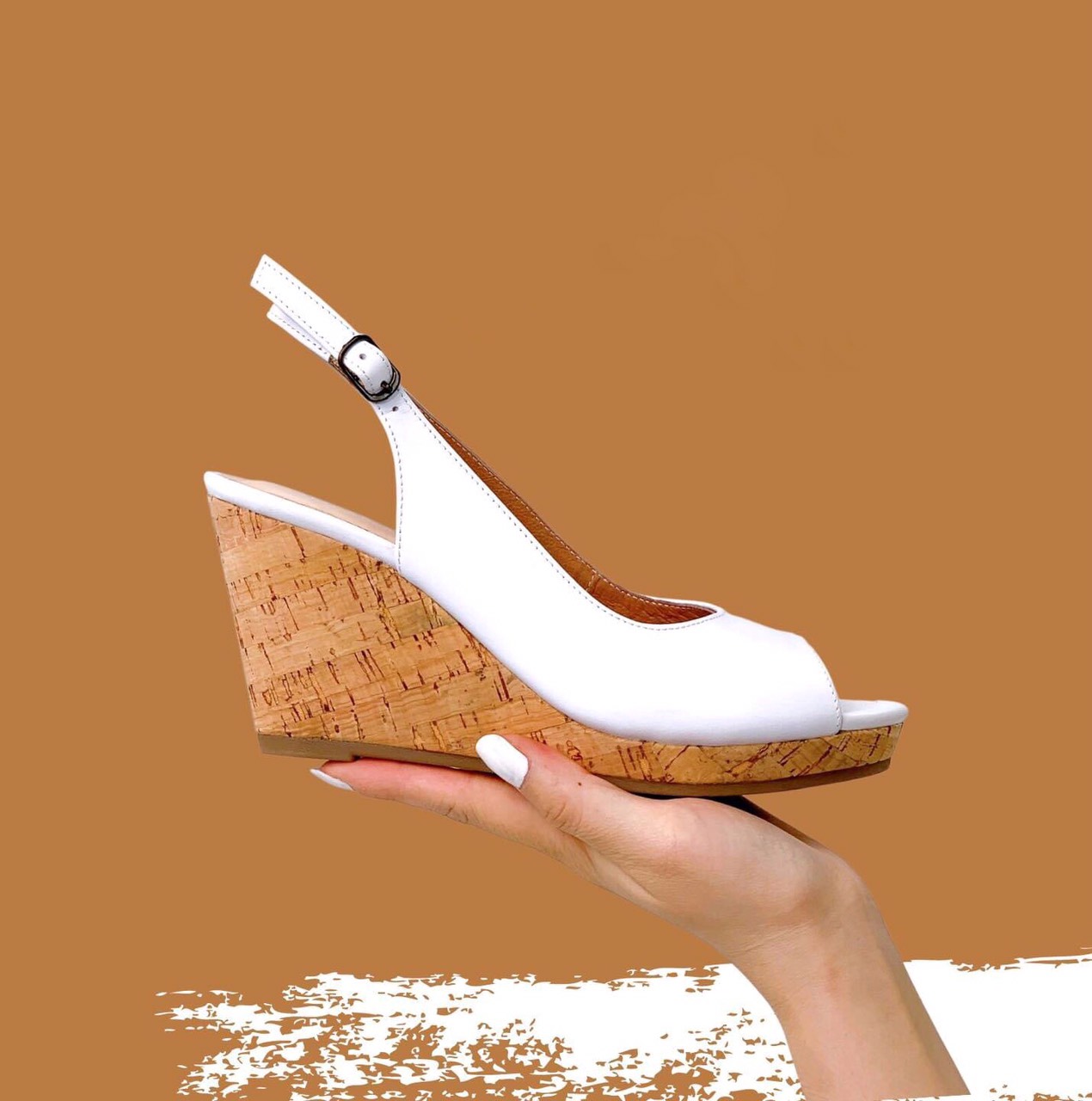 Sandal Đế Xuồng Da Thật Cao 7cm