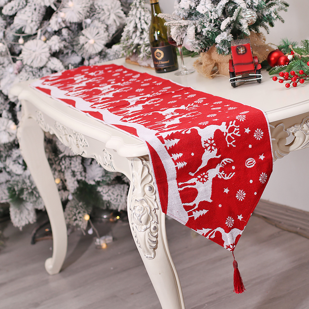 Khăn trải bàn giữa hình cây thông Noel dài 1m8 trang trí bàn tiệc-table runner