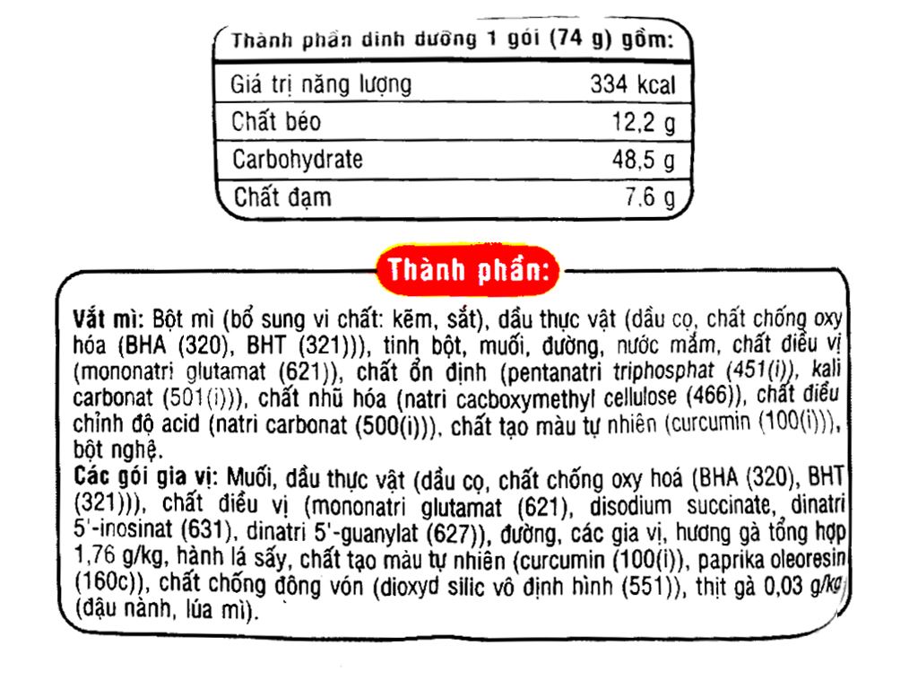 Thùng 30 gói mì Hảo Hảo gà vàng 74g