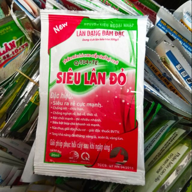Siêu lân đỏ qt04 20ml phân bón lá siêu ra rễ cực mạnh qt 04