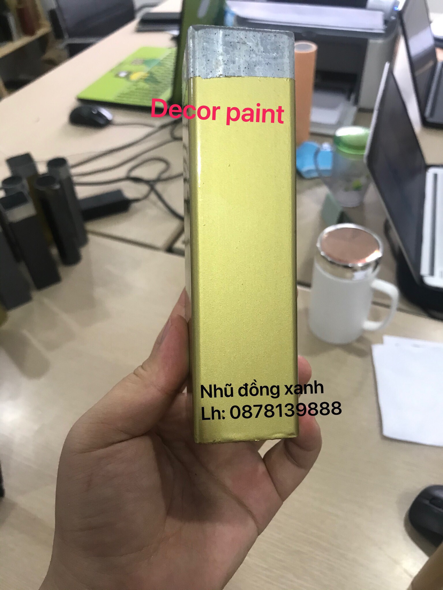 Bột nhũ đồng Decor Paint pha với bóng 2K dùng sơn trang trí trên mọi chất liệu