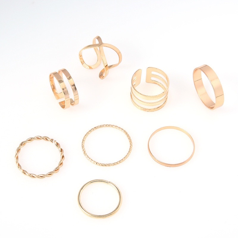 set nhẫn 7 chiếc retro phong cách hàn quốc cá tính