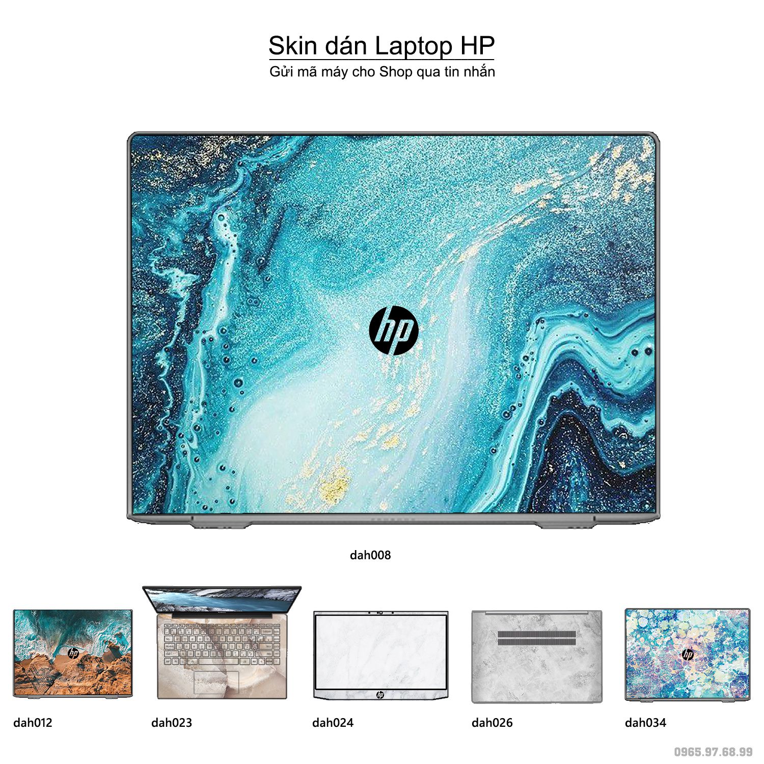 Decal Skin dán Laptop HP mẫu vân đá (inbox mã máy cho shop)
