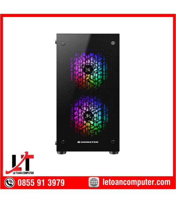 VỎ CASE XIGMATEK NYM 2F - M-ATX, 2 SIDE TEMPERED GLASS (KÈM 02 FAN XIGMATEK X22F)