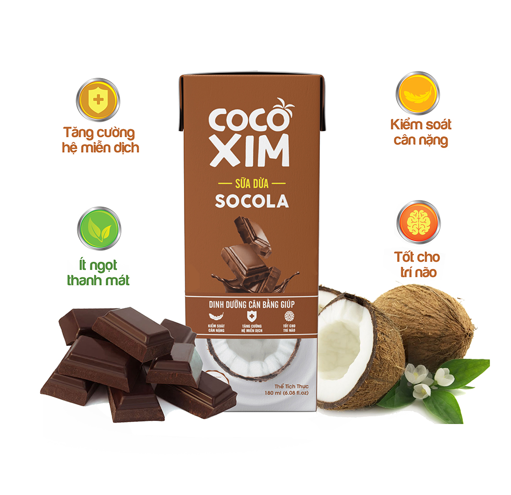 UỐNG LÀ ĐẸP Sữa dừa Chocolate - Sự kết hợp độc đáo giữa 100% Dừa Nguyên