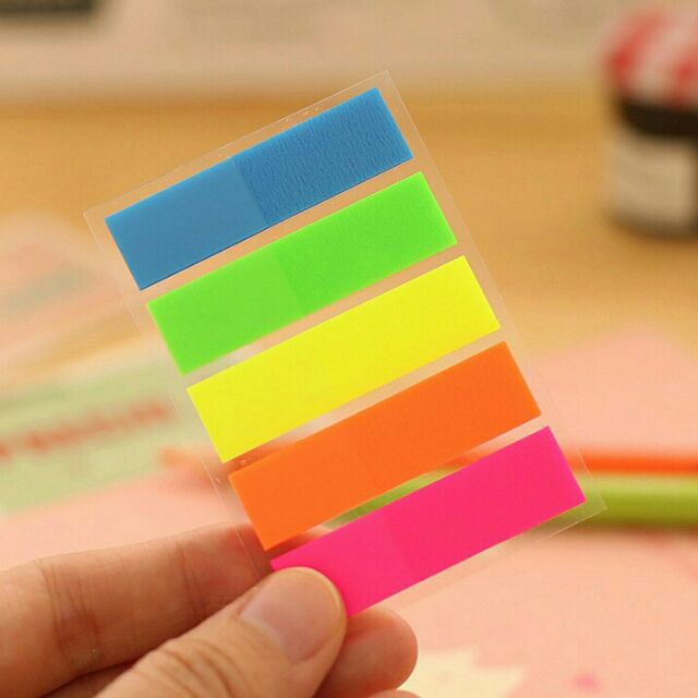 [HCM]phân trang nhựa 5 màu 100 Tờ /1 xấp