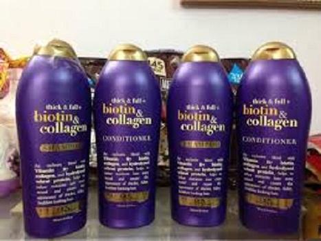 Dầu Gội Biotin & Collagen OGX 577ml - thick & full Shampoo ( Chống Rụng Tóc Và Kích Thích Mọc Tóc)