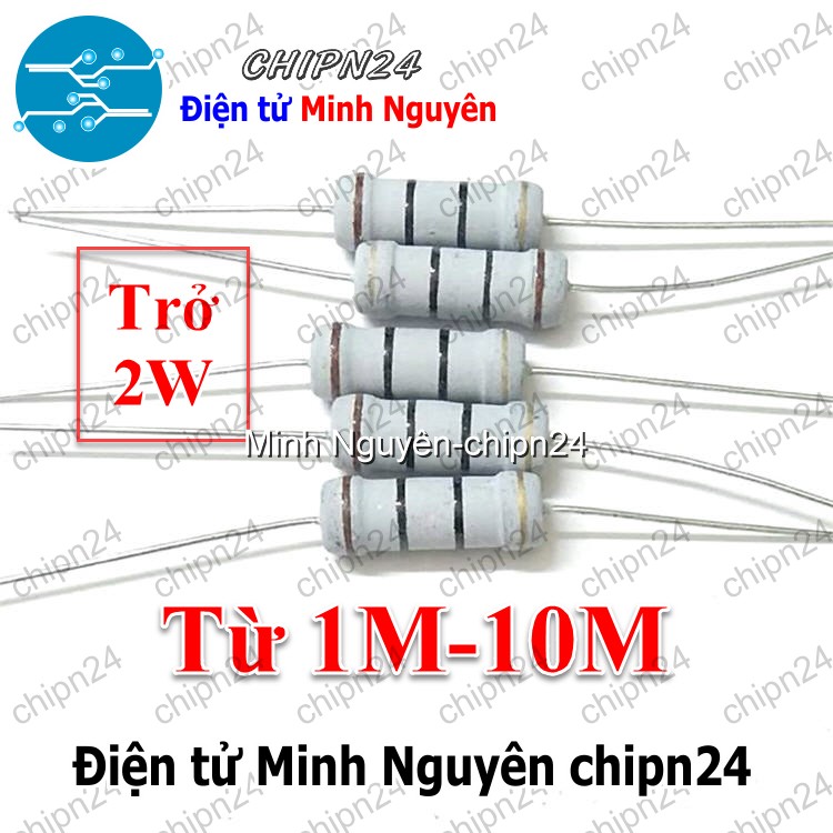 [5 con] (F375) Điện Trở 2W 5% (Từ 1M đến 10M) - [Chọn Loại] - HHH.00342