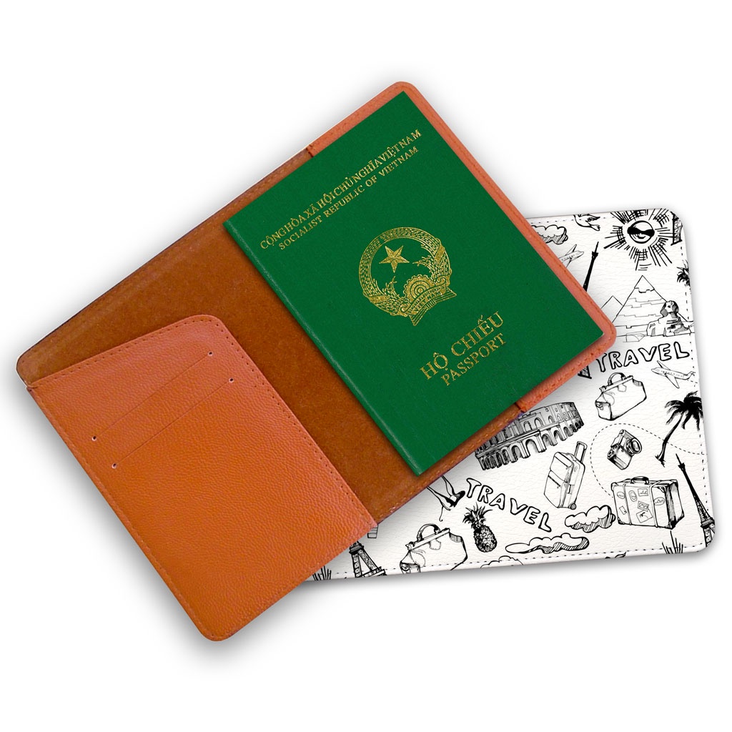 Passport leather holder - Travel passport holder - Travel The World - LT050 StormBreaker