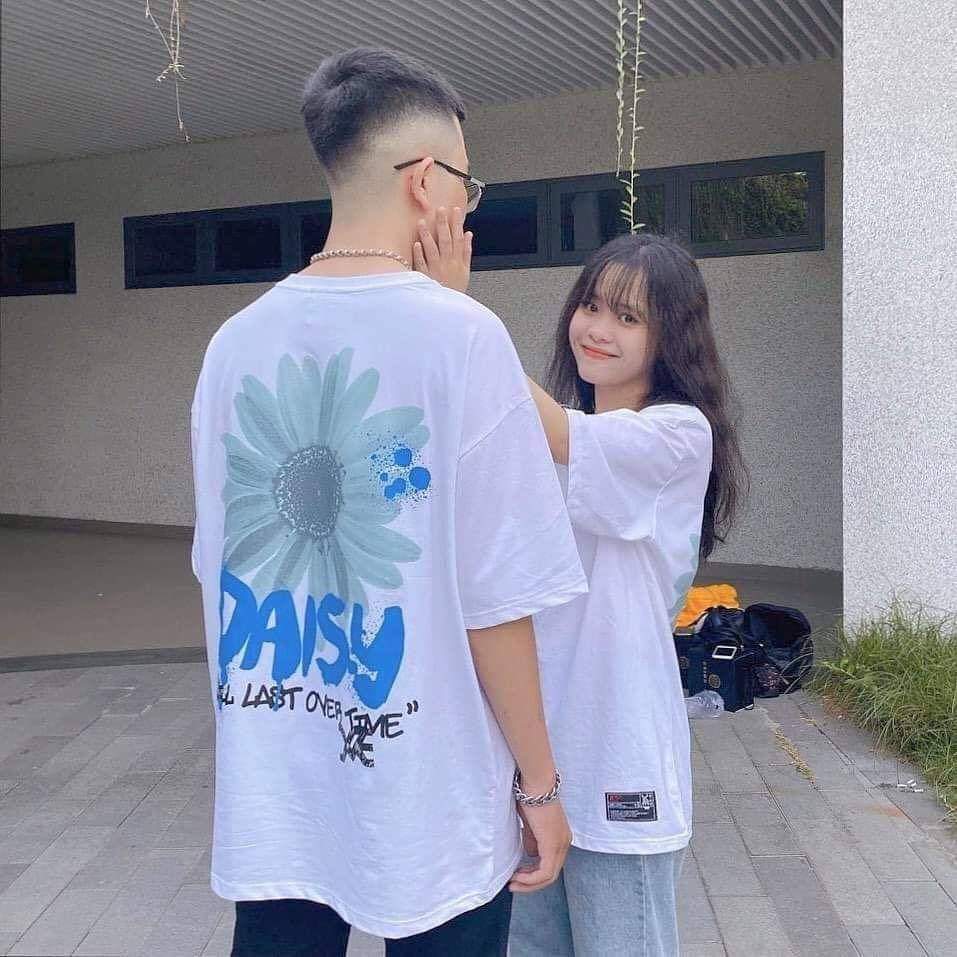 [HCM]Áo thun nữ form rộng Hàn quốc in hình Hoa Daisy dễ thương vải dày mịn mát đường may sắc sảo không phai màu không dính giặt