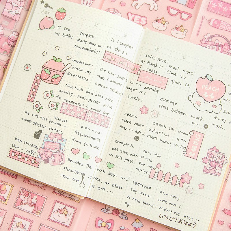 Set 5 Sticker Đáng Yêu - Miếng Dán Siêu Dính Chống Nước