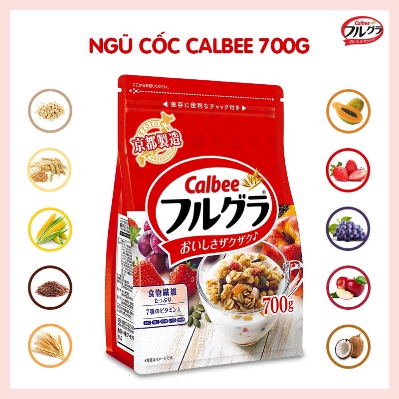 Ngũ cốc trái cây Calbee Nhật Bản 700g