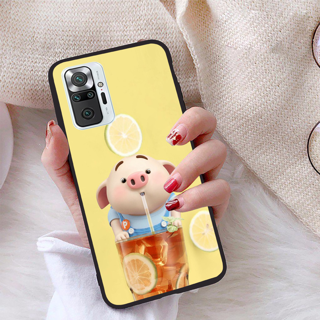 Ốp lưng Xiaomi Redmi Note 10 Pro Max viền dẻo TPU BST Pig Cute