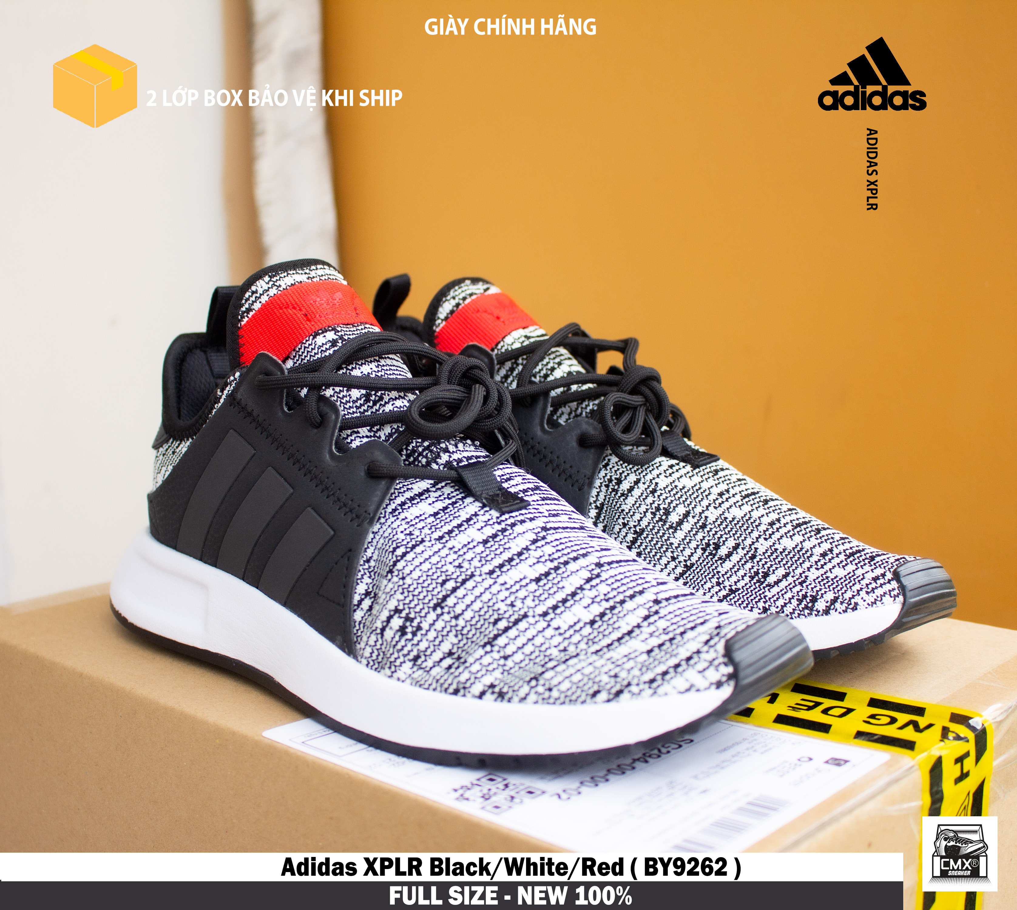 😘 [ HÀNG CHÍNH HÃNG ] Giày Adidas XPLR Black/White/Red ( BY9262 ) - REAL AUTHENTIC 100%