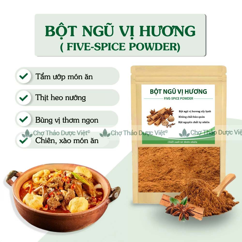 Bột ngũ vị hương 1kg, bột gia vị ướp thịt nướng, chiên, rán, thơm ngon, chuẩn vị