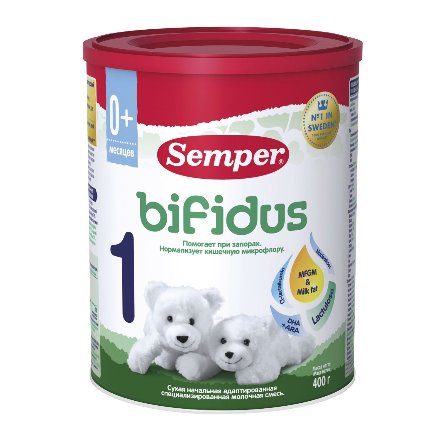 Sữa Semper Bifidus Semper xanh số 1 hộp 400gr xuất xứ LB Nga