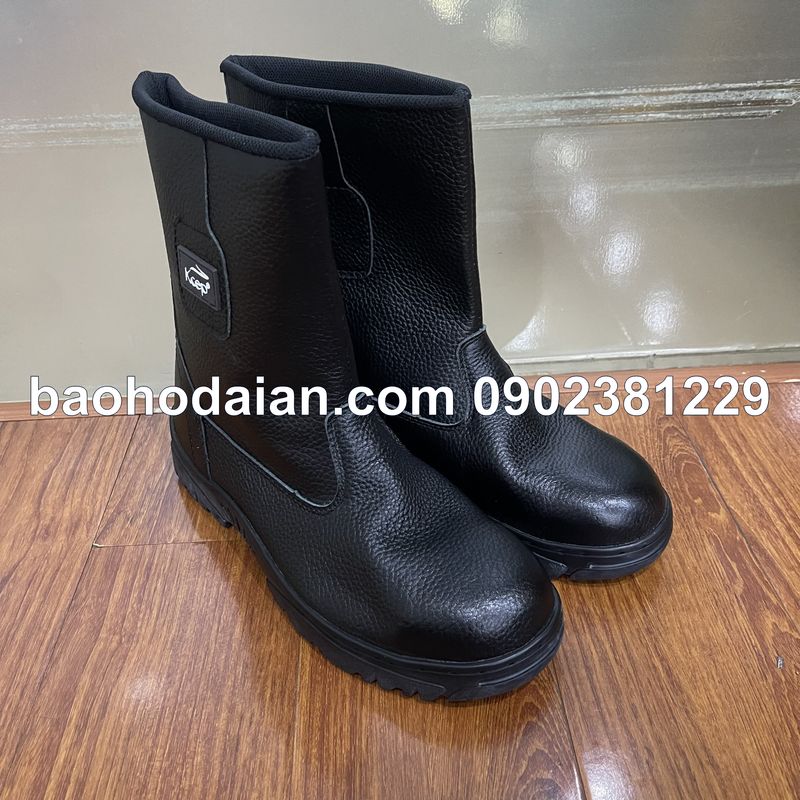 Ủng da bảo hộ đế thép, mũi thép chống hóa chất KCEP UT Black