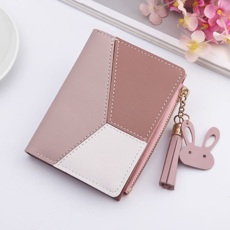 ví nữ mini ngắn cao cấp cầm tay (ví tam thể mini).