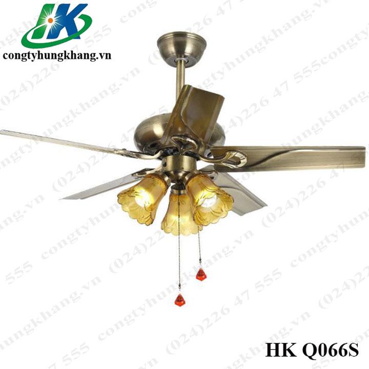 ĐÈN TRANG TRÍ KÈM QUẠT TRẦN CÁNH SẮT 3 BÓNG ĐÈN